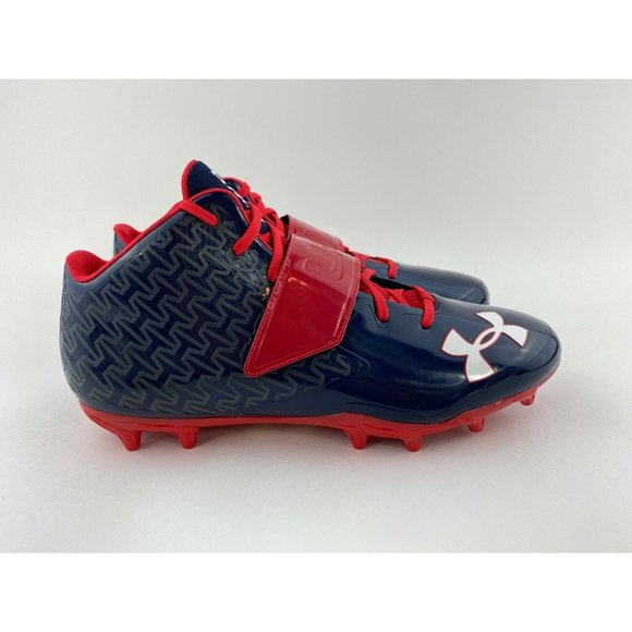 Under Armour Nitro Spine Men's Size 12.5 Football Cleats Navy Red - Picture 5 of 10
